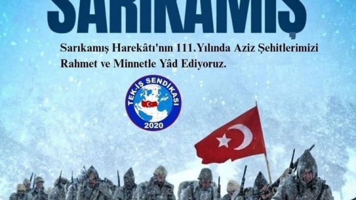 Sarıkamış Harekatı'nın 111. yılında Aziz Şehitlerimizi Rahmet ve Minnetle yad Ediyoruz.