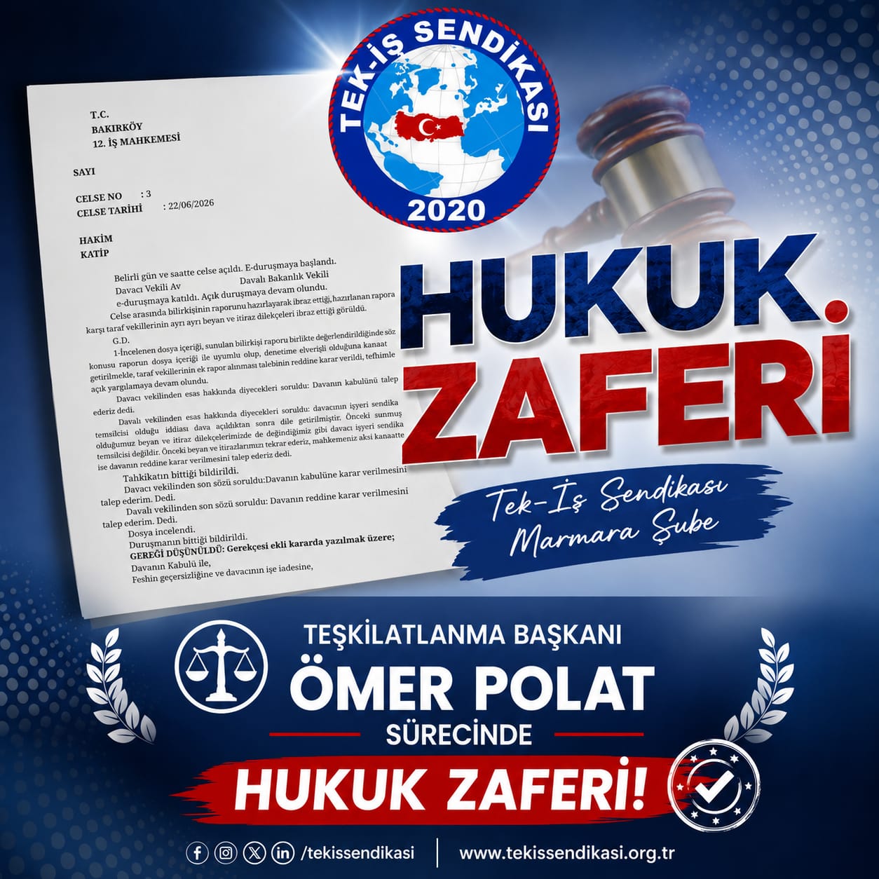 &Ouml;mer Polat Davasında Hukuk Zaferi: Mahkemeden İşe İade Kararı